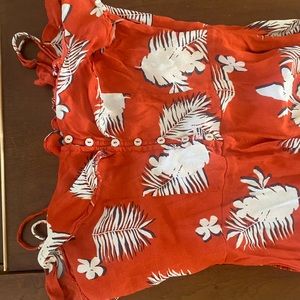 Floral orange romper